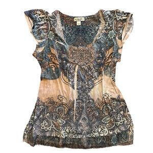 Y2K Bohemian Print Women Top